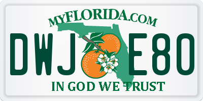 FL license plate DWJE80