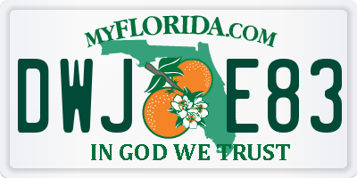 FL license plate DWJE83