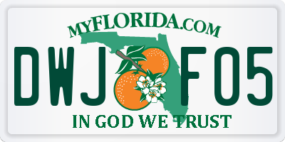 FL license plate DWJF05