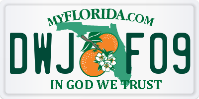 FL license plate DWJF09