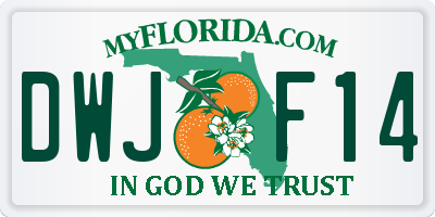 FL license plate DWJF14