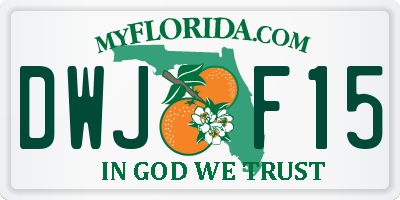 FL license plate DWJF15