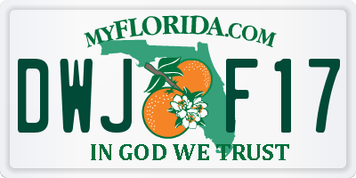 FL license plate DWJF17