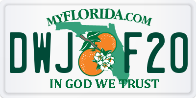 FL license plate DWJF20