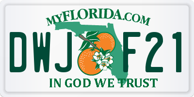 FL license plate DWJF21
