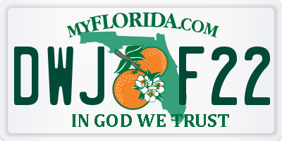 FL license plate DWJF22