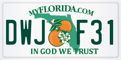 FL license plate DWJF31