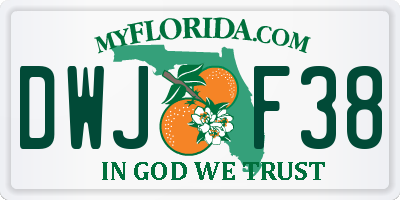 FL license plate DWJF38