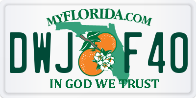 FL license plate DWJF40