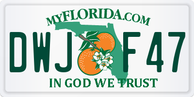 FL license plate DWJF47