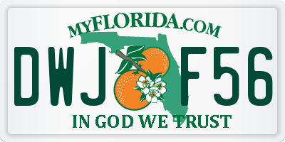 FL license plate DWJF56