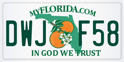 FL license plate DWJF58