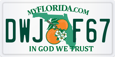 FL license plate DWJF67