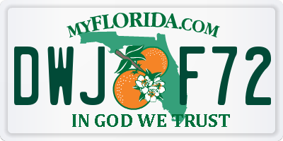 FL license plate DWJF72
