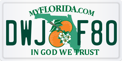 FL license plate DWJF80