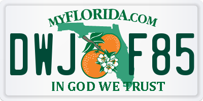 FL license plate DWJF85