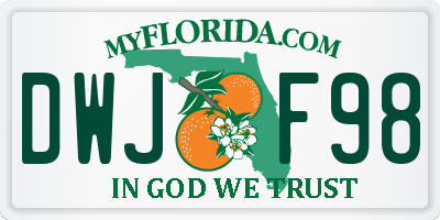 FL license plate DWJF98