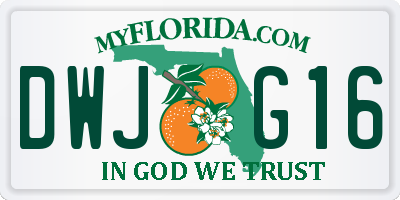 FL license plate DWJG16