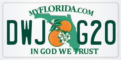 FL license plate DWJG20