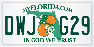 FL license plate DWJG29