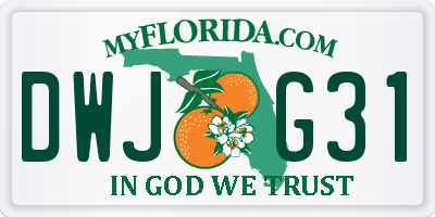 FL license plate DWJG31