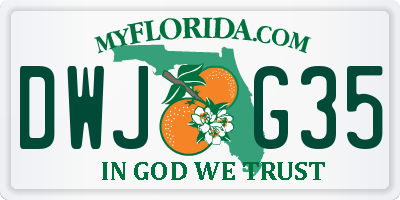FL license plate DWJG35