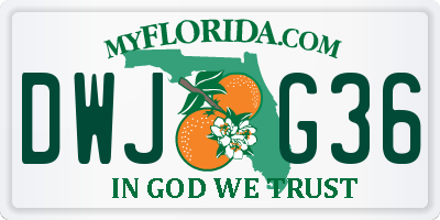 FL license plate DWJG36