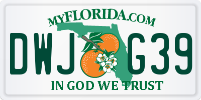 FL license plate DWJG39