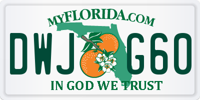 FL license plate DWJG60