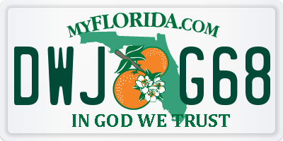 FL license plate DWJG68