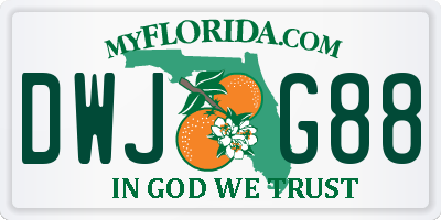 FL license plate DWJG88