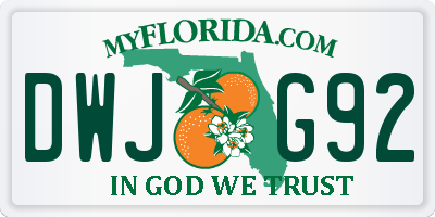 FL license plate DWJG92