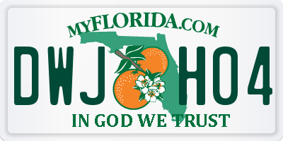 FL license plate DWJH04