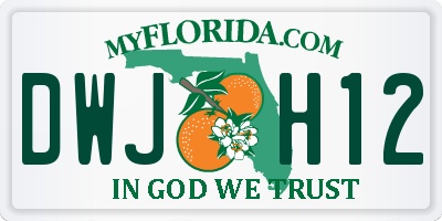 FL license plate DWJH12