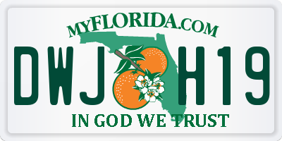 FL license plate DWJH19