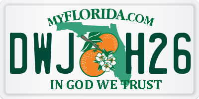 FL license plate DWJH26