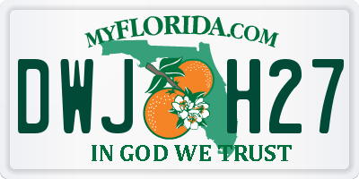 FL license plate DWJH27