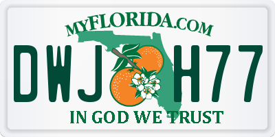 FL license plate DWJH77