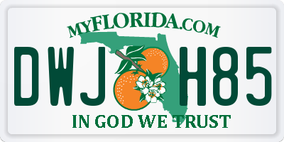 FL license plate DWJH85