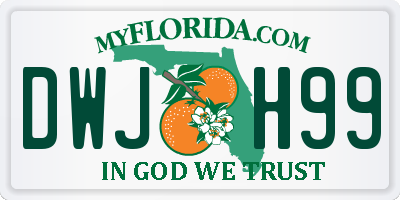 FL license plate DWJH99