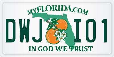 FL license plate DWJI01