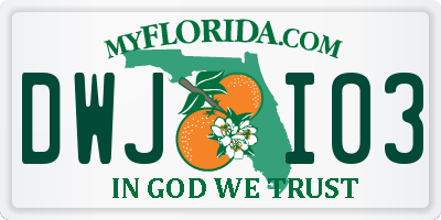 FL license plate DWJI03