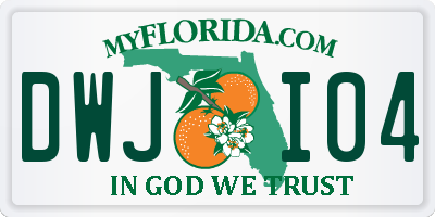 FL license plate DWJI04