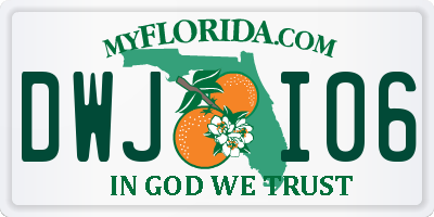 FL license plate DWJI06