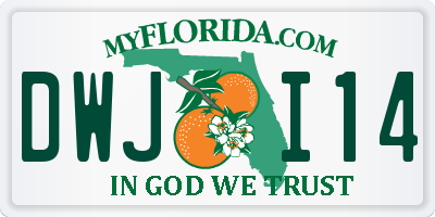 FL license plate DWJI14