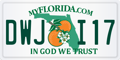FL license plate DWJI17