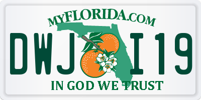 FL license plate DWJI19