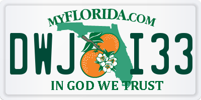FL license plate DWJI33