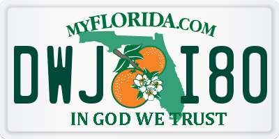 FL license plate DWJI80
