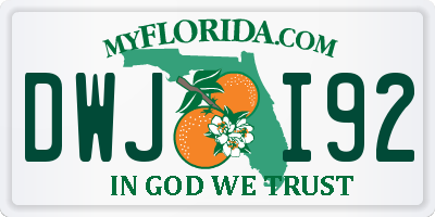 FL license plate DWJI92